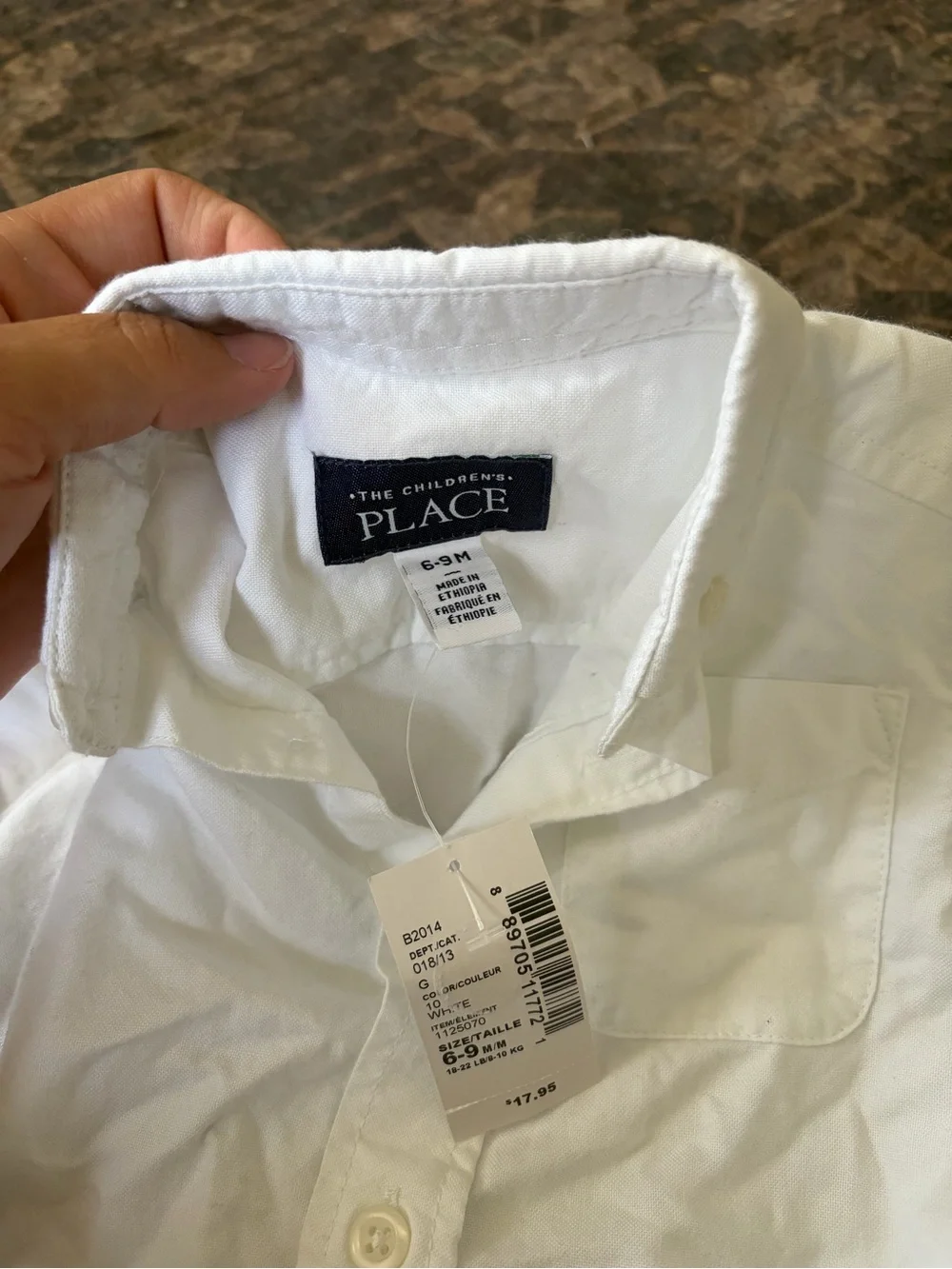 The Children's Place White Long Sleeve Button-Down Shirt